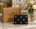 COACH Medium Corner Zip Wallet With Star Print CW530 Black