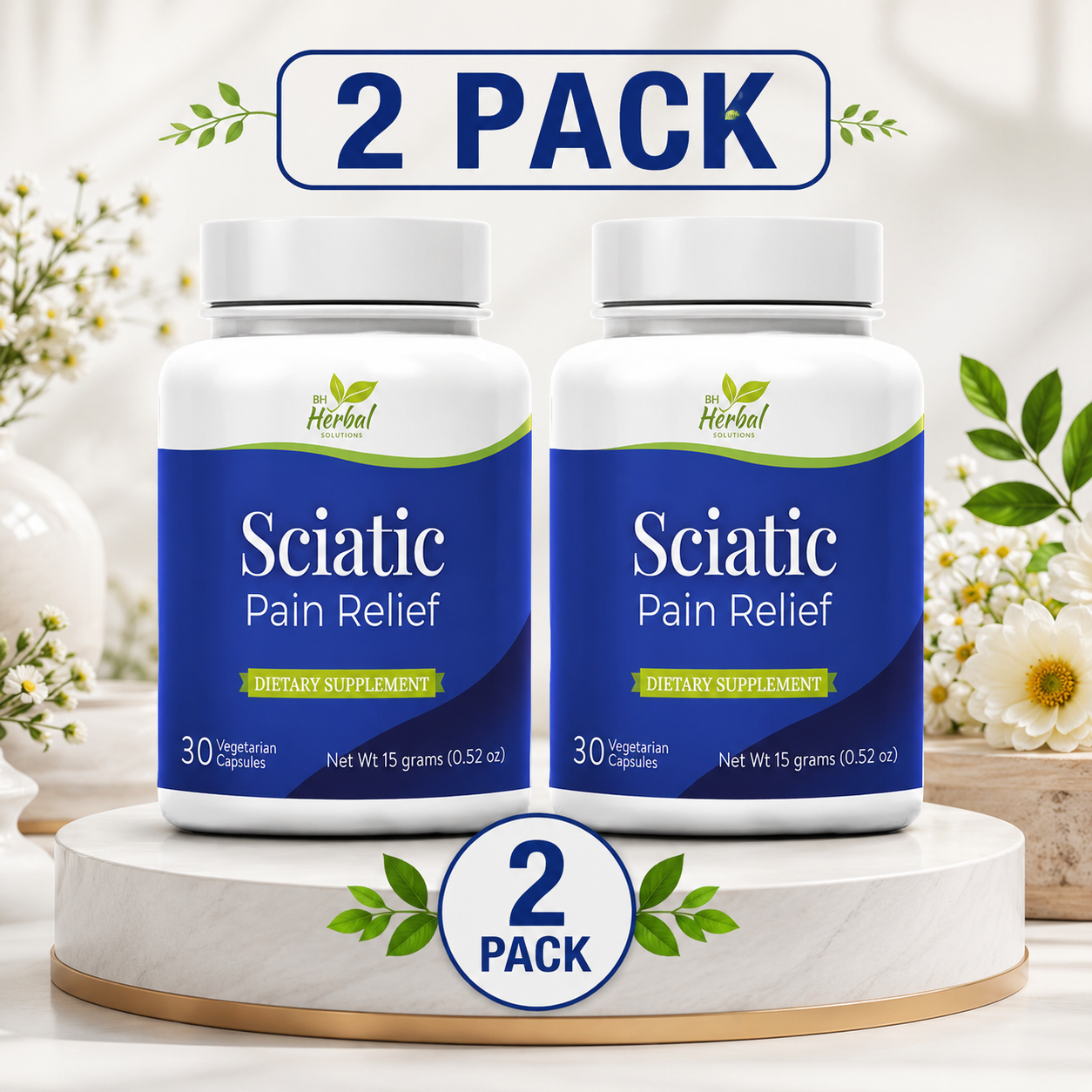 Sciatic Pain Relief Natural Herbal Supplement 2 Pack