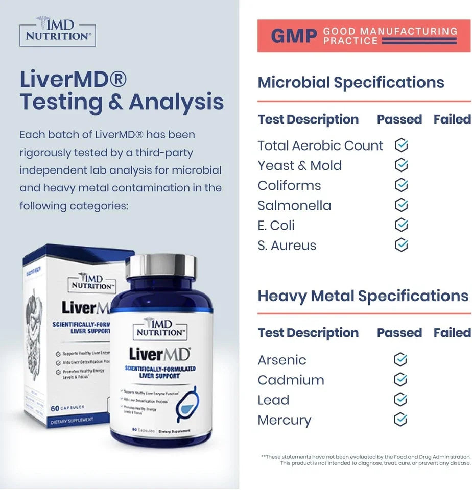 1MD LiverMD Liver Repair Support Supplement New Sealed 60 Capsules