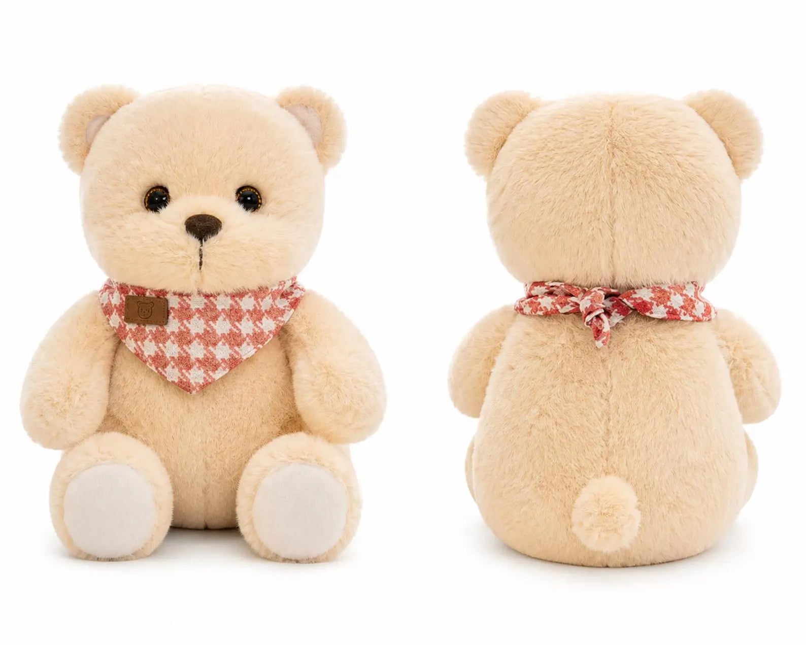 Soft Teddy Bear Plush Toy | Plaid Scarf Stuffed Animal (21cm, 25cm)
