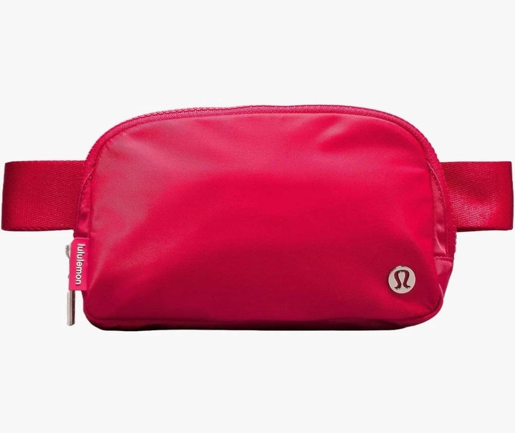 Lululemon Athletica Everywhere Belt Bag "Lip Gloss" Red Strap Zipper