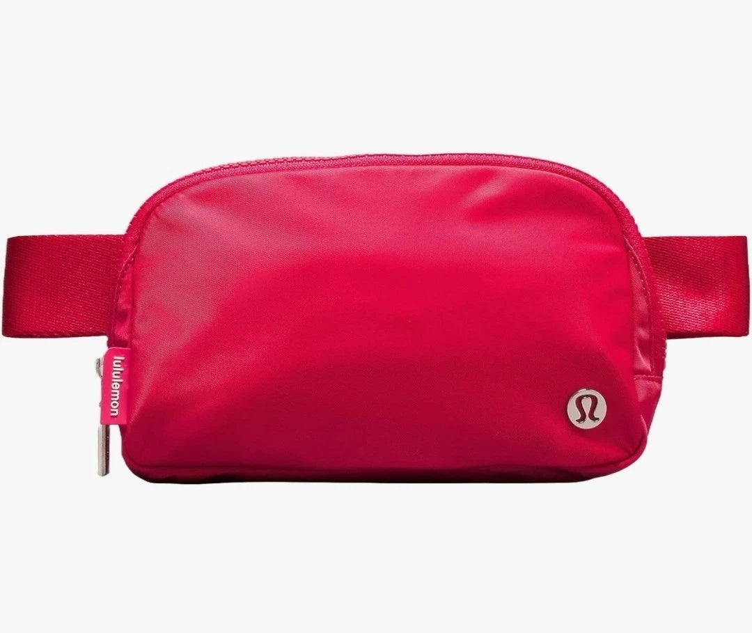 Lululemon Athletica Everywhere Belt Bag "Lip Gloss" Red Strap Zipper