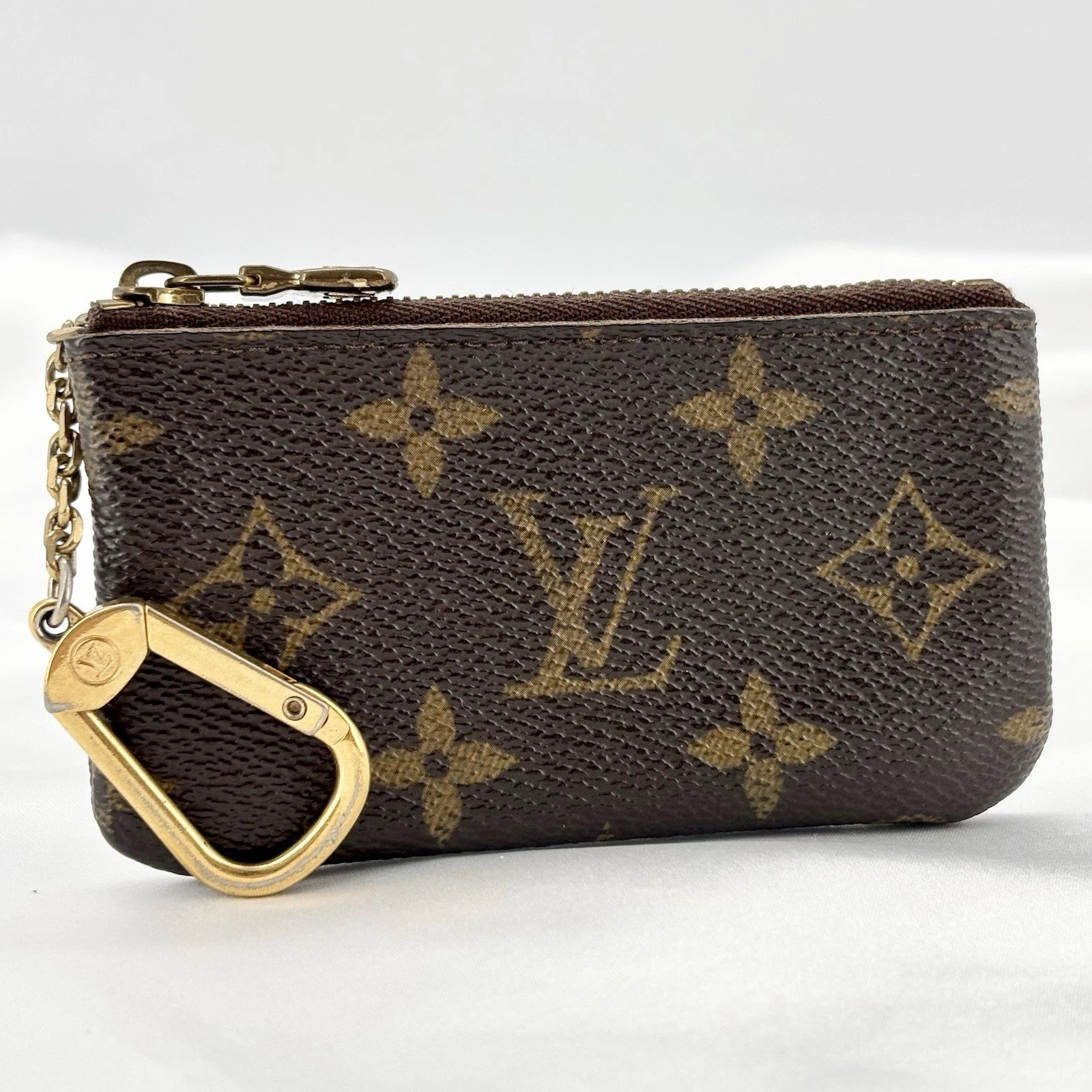 LOUIS VUITTON Pochette Cles Coin Key Case Monogram Canvas Brown
