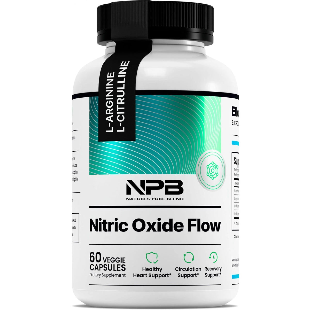 Nature's Pure Blend Nitric Oxide Supplement L-arginine and L-citrulline Vitamin Capsule