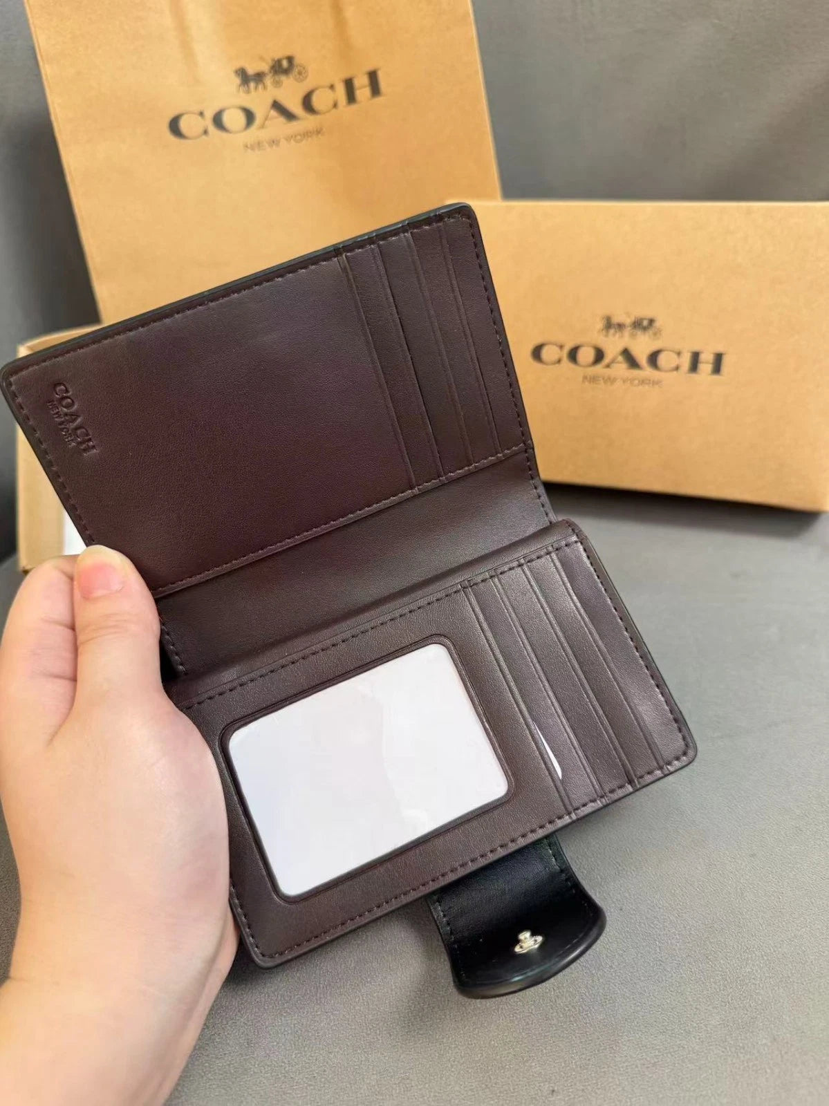COACH Medium Corner Zip Wallet With Star Print CW530 Black