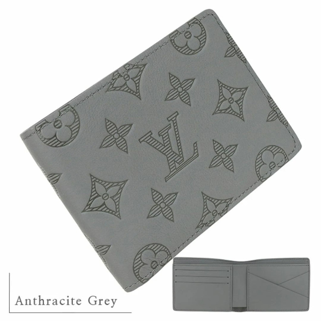 Louis Vuitton Portefeuille Multiple Monogram Shadow Anthracite Gray bifold walle