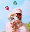 Limited Edition Bearista Starbucks Pink Strawberry Glass Cup 2026 20OZ 🍓⭐️
