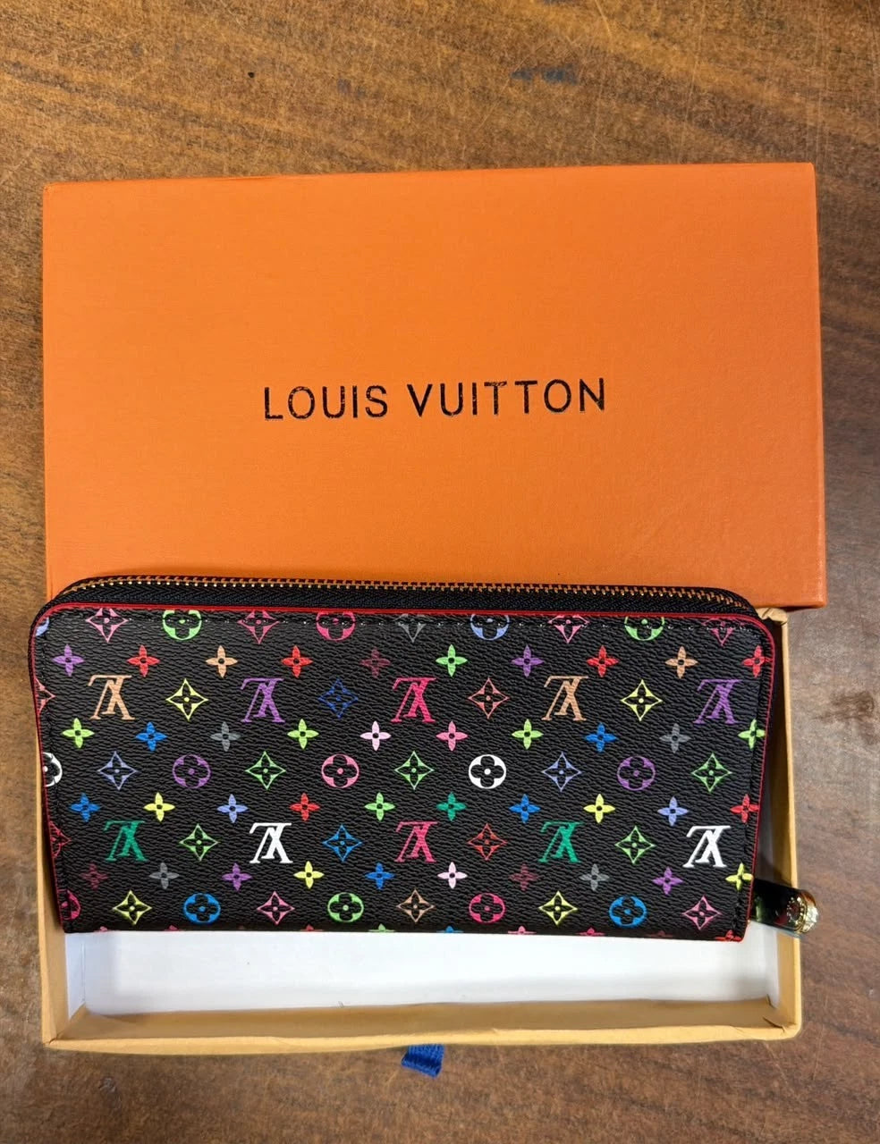 LOUIS VUITTON Monogram Multicolor Takashi Murakami Zippy Long Wallet- Black