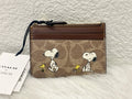 Coach X Peanuts Mini Skinny ID Case Signature Canvas W/Snoopy Print CBT14 NWT