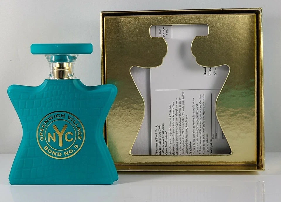 Bond No. 9 Greenwich Village 100ml 3.3.Eau De Partum Spray, Unisex New Boxed