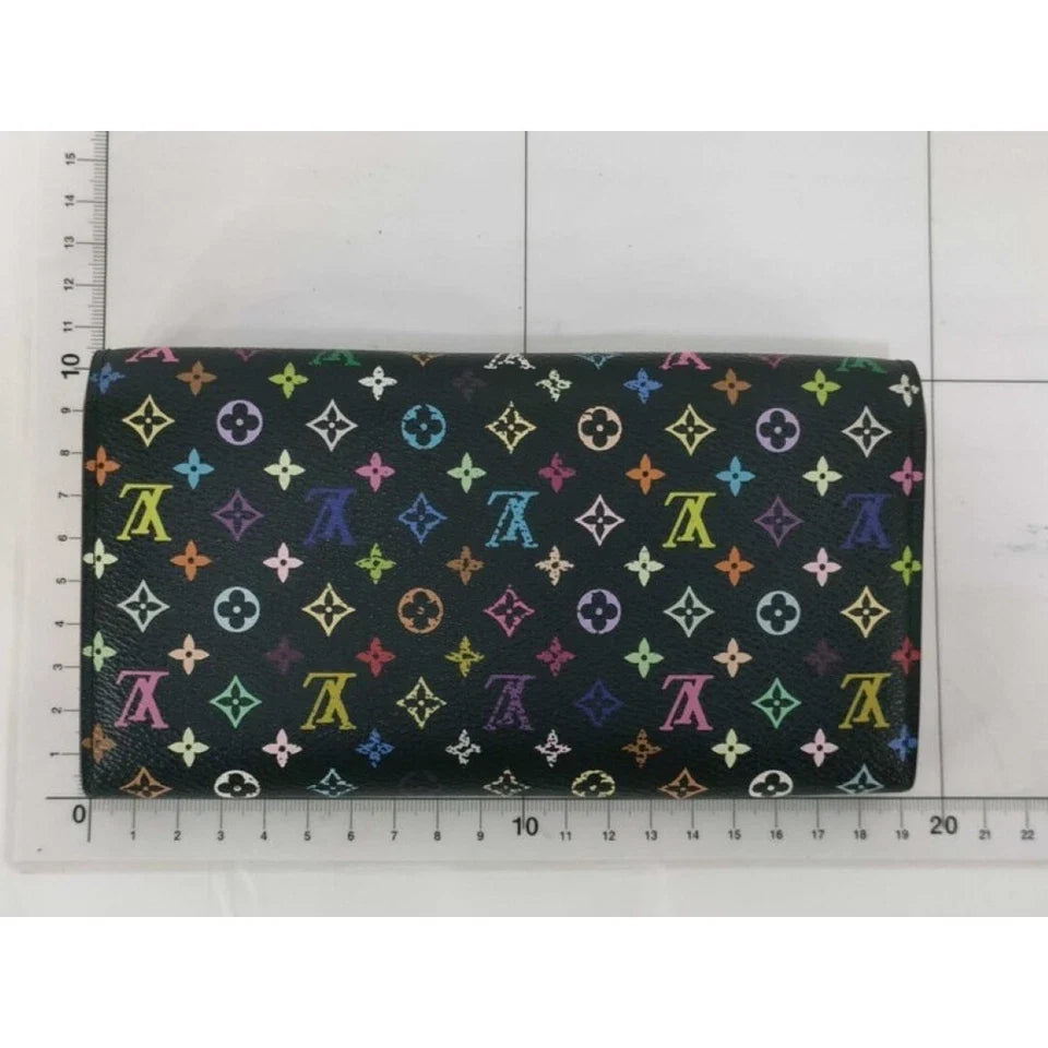 LOUIS VUITTON Portefeuille Sarah Long Wallet M93533 Black Monogram Multicolore