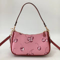 Coach CR290 Teri Shoulder Pink Cherry Print Coated Canvas Leather Outlet