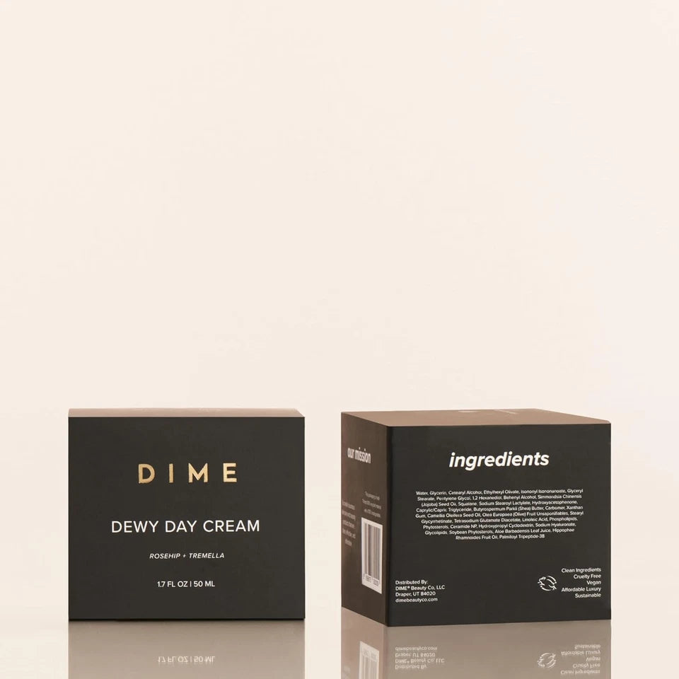 DIME Beauty Dewy Day Cream, Morning Face Moisturizer with Rosehip Oil and Tremel