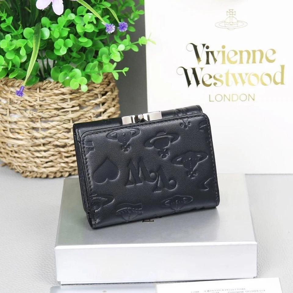 Vivienne Westwood Gamaguchi Trifold Wallet Color Mad Black 11cm × 9cm × 3.5cm　